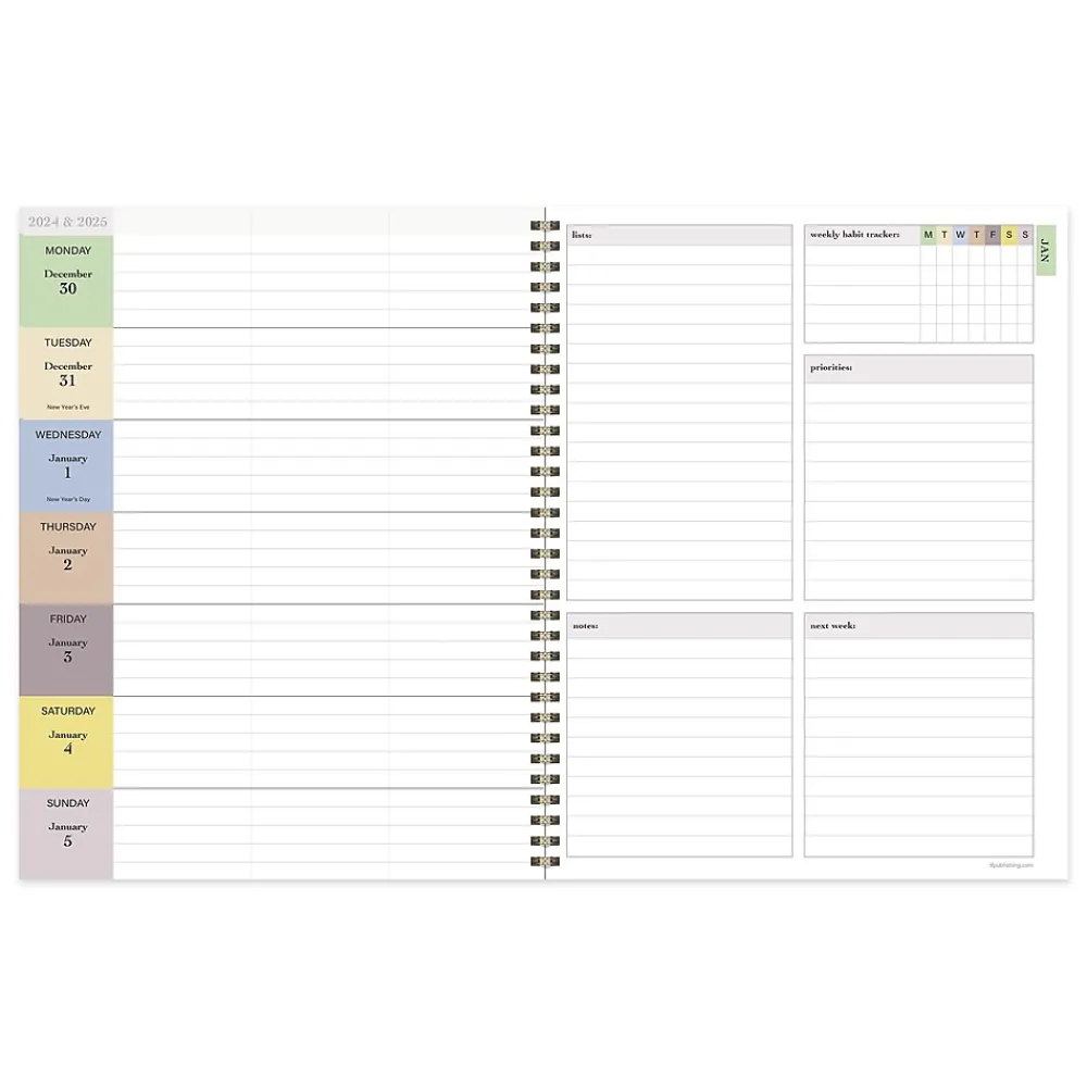2025 Planners|TF Publishing 2025 Gardenia 9" x 11" Weekly & Monthly Planner, Paperboard Cover, Multicolored (25-9708)