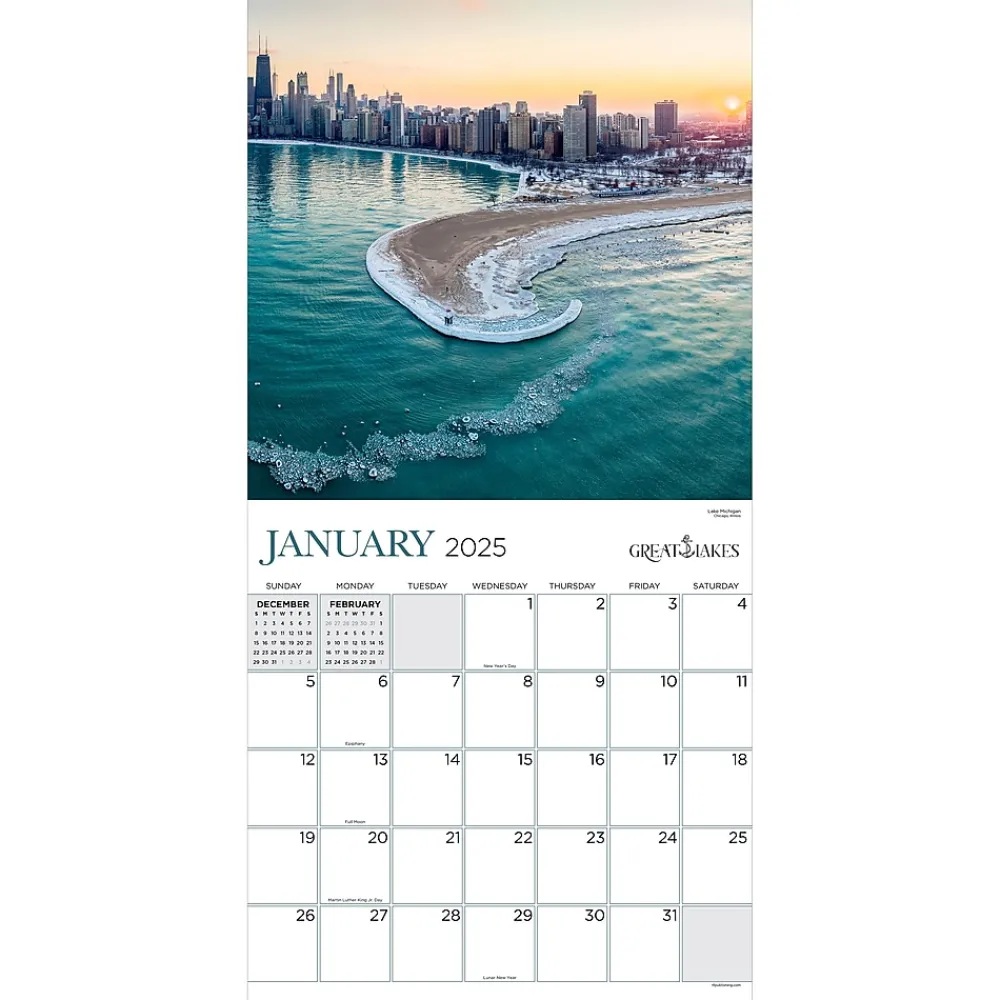 2025 Calendars|TF Publishing 2025 Great Lakes 12" x 12" Monthly Wall Calendar (25-1037)