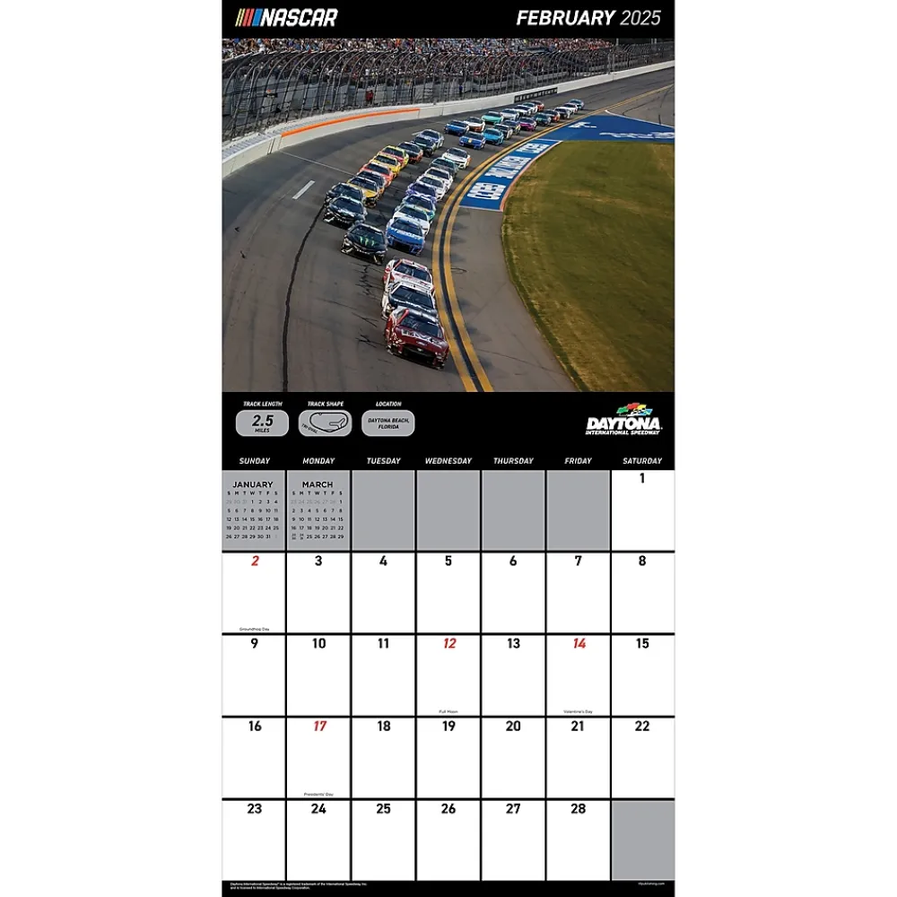 2025 Calendars|TF Publishing 2025 Nascar Tracks 12" x 12" Monthly Wall Calendar (25-1019)