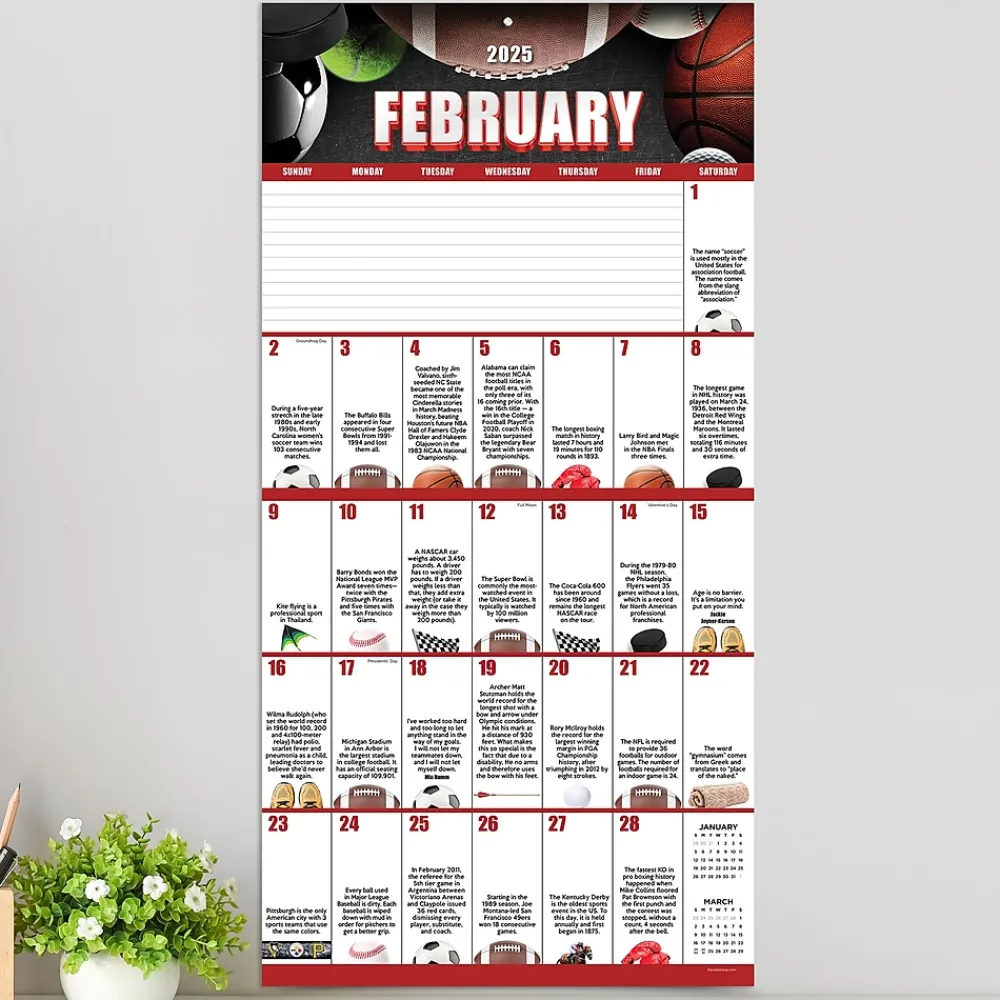 2025 Calendars|TF Publishing 2025 Sports Facts & Trivia 12" x 12" Monthly Wall Calendar (25-1135)