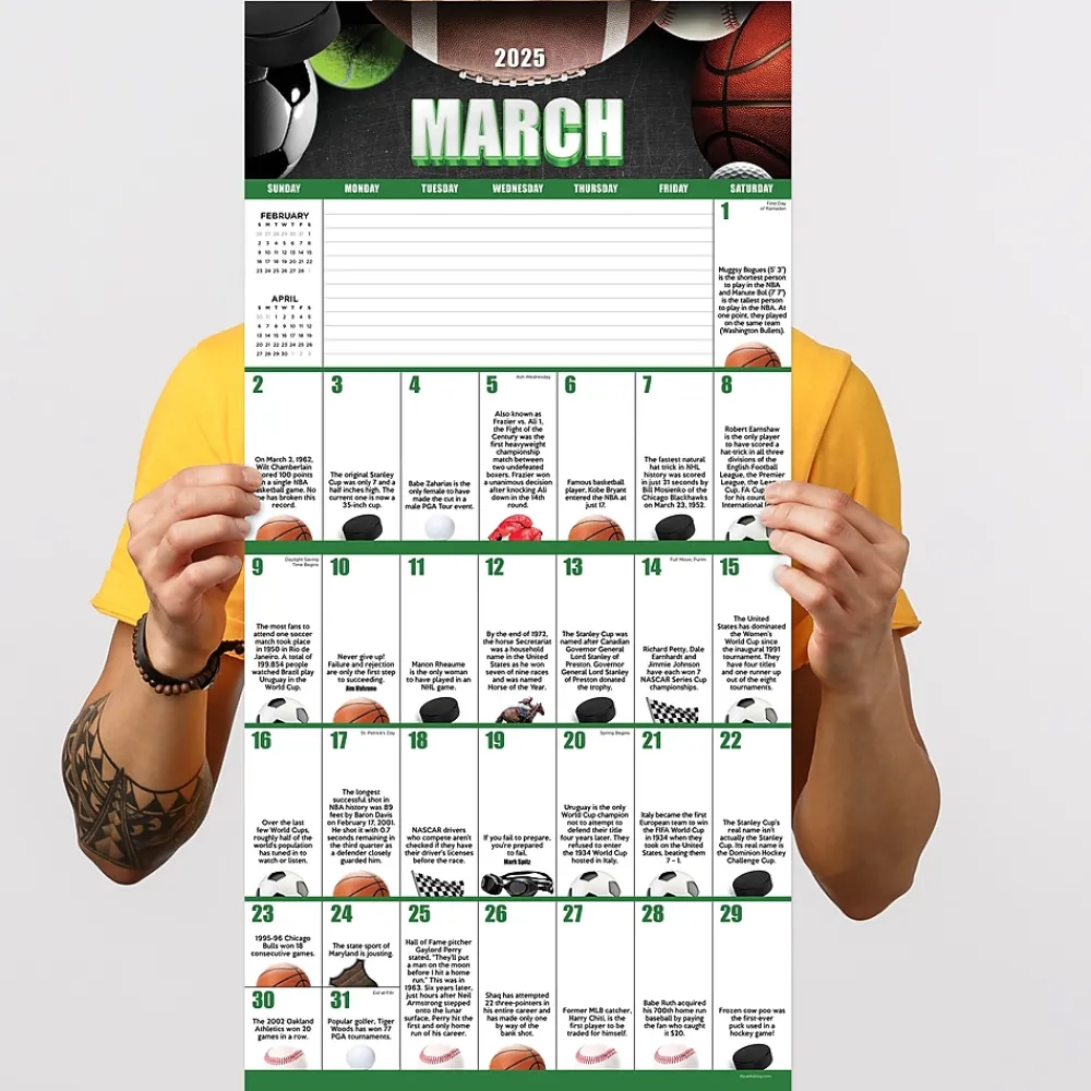 2025 Calendars|TF Publishing 2025 Sports Facts & Trivia 12" x 12" Monthly Wall Calendar (25-1135)