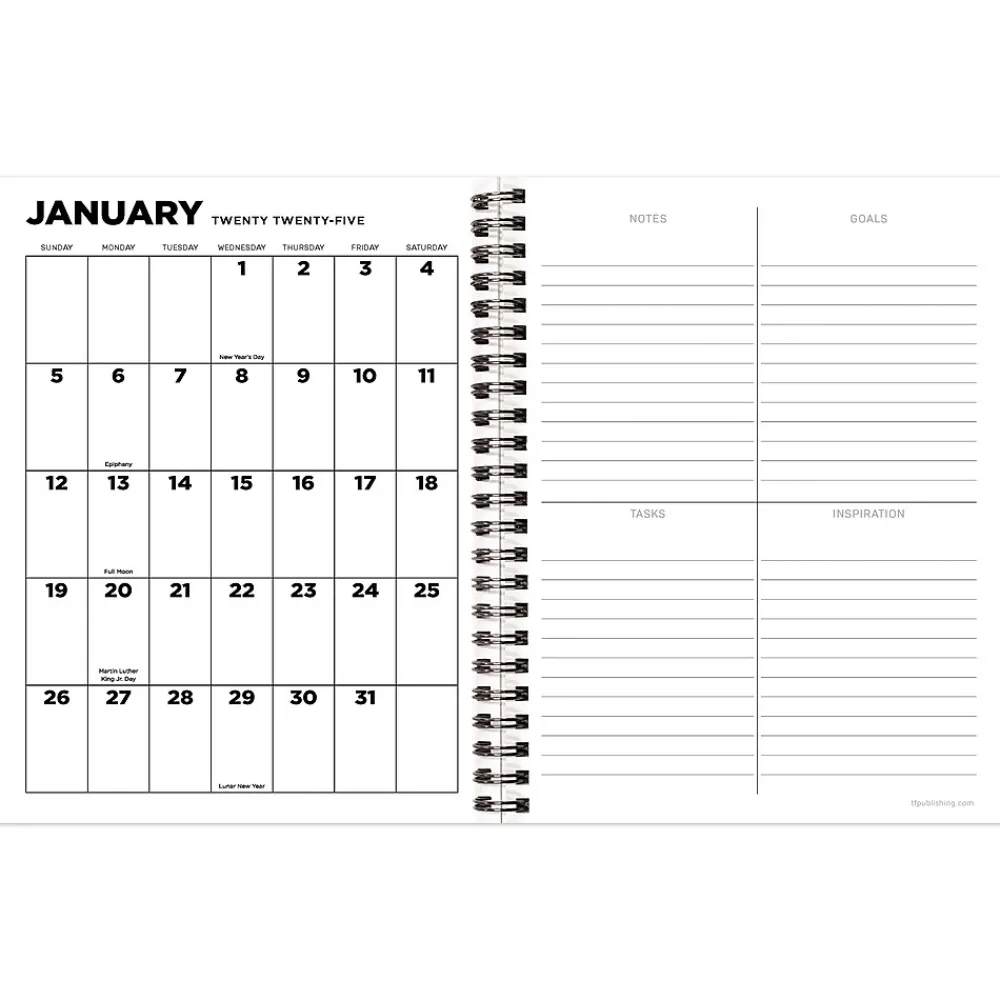 2025 Planners|TF Publishing 2025 The Beatles 6.5" x 8" Weekly & Monthly Planner, Paperboard Cover, Multicolor (25-9224)