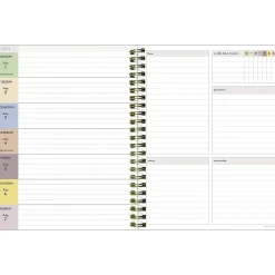 Academic Planners|TF Publishing 2024-2025 White Lotus Verde Fronds 6" x 8" Academic Weekly & Monthly Planner, Paperboard Cover (AY25-9210)