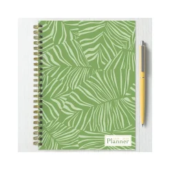 Academic Planners|TF Publishing 2024-2025 White Lotus Verde Fronds 6