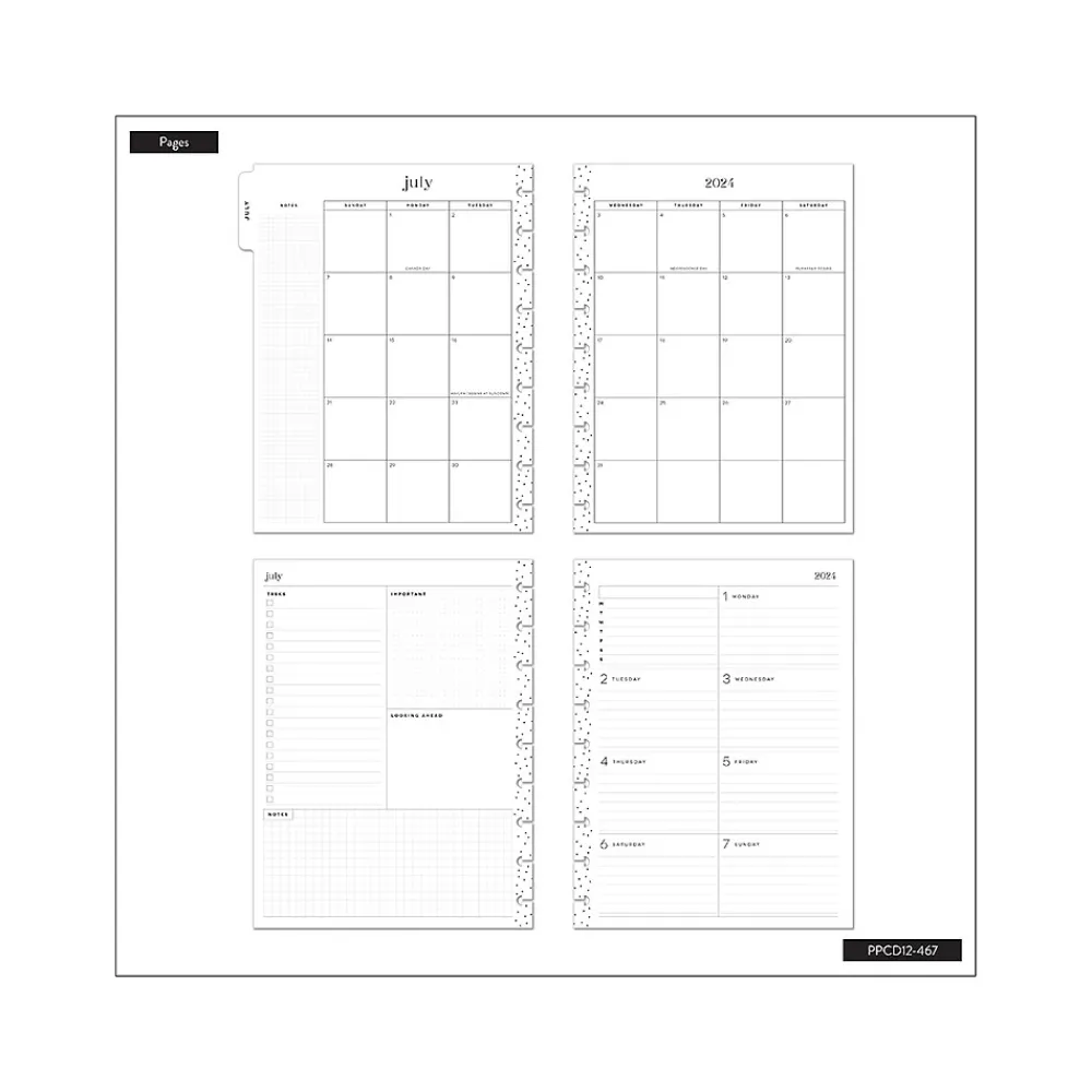 Academic Planners|The Happy Planner 2024-2025 Desert Thistle 7" x 9.25" Academic Weekly & Monthly Planner, Plastic Cover, Multicolor