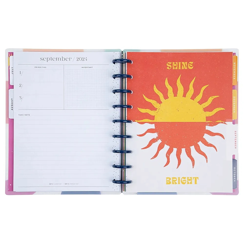 Academic Planners|The Happy Planner 2024-2025 Rio Vibes 7" x 9.25" Academic Weekly & Monthly Planner, Plastic Cover, Multicolor (PPCD12-469)