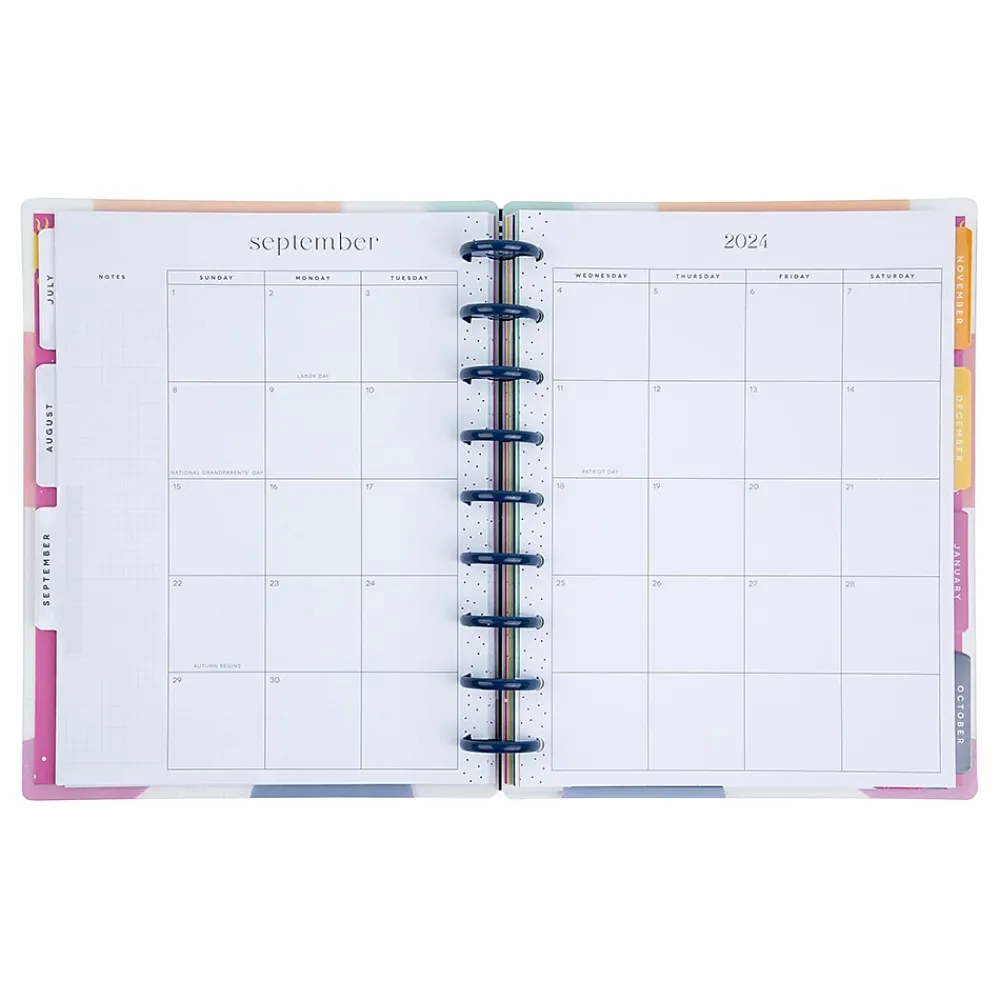 Academic Planners|The Happy Planner 2024-2025 Rio Vibes 7" x 9.25" Academic Weekly & Monthly Planner, Plastic Cover, Multicolor (PPCD12-469)