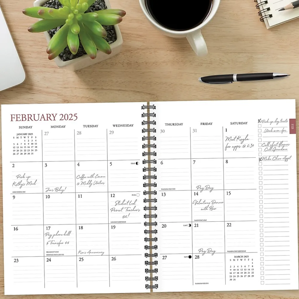 2025 Planners|Willow Creek 2025 Black 8.5" x 11" Weekly & Monthly Planner (48894)