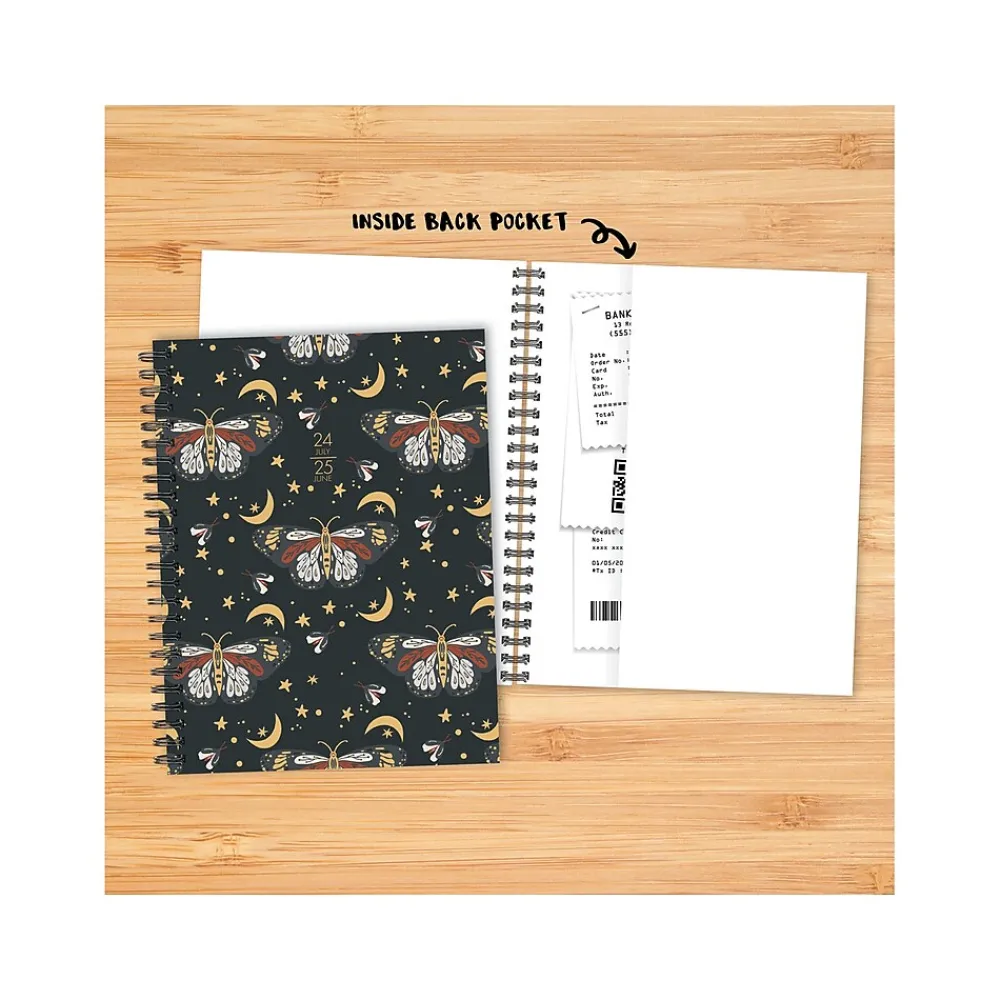Academic Planners|Willow Creek 2024-2025 Butterfly Moon 6.5" x 8.5" Academic Weekly & Monthly Planner, Paper Cover, Multicolor (47736)