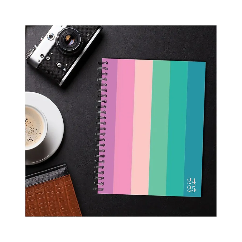 Academic Planners|Willow Creek 2024-2025 Cabana Stripe 6.5" x 8.5" Academic Weekly & Monthly Planner, Softcover, Multicolor (46234)