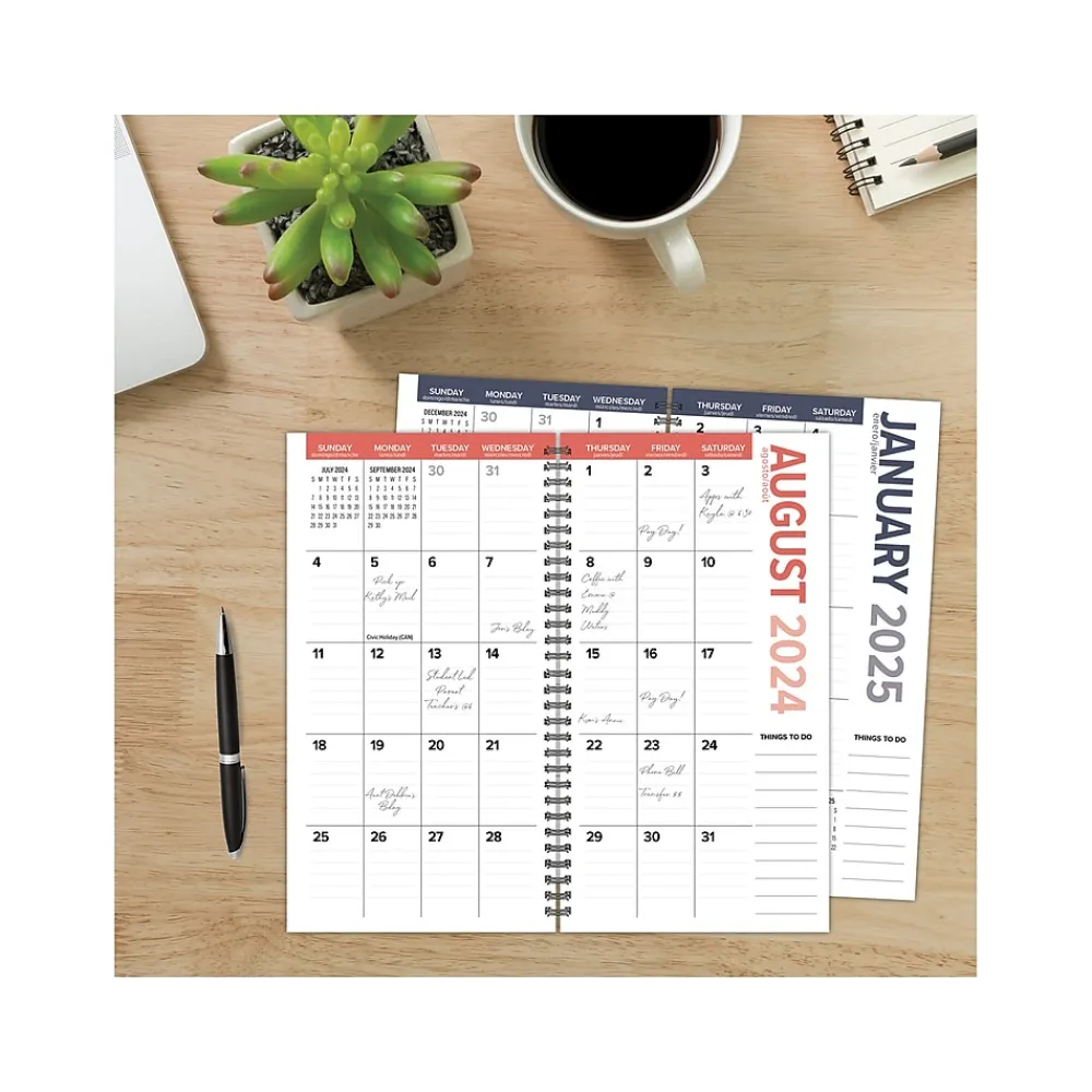 Academic Planners|Willow Creek 2024-2025 Celestial 3.5" x 6.5" Academic Weekly & Monthly Planner, Paper Cover, Black/Gold (47675)