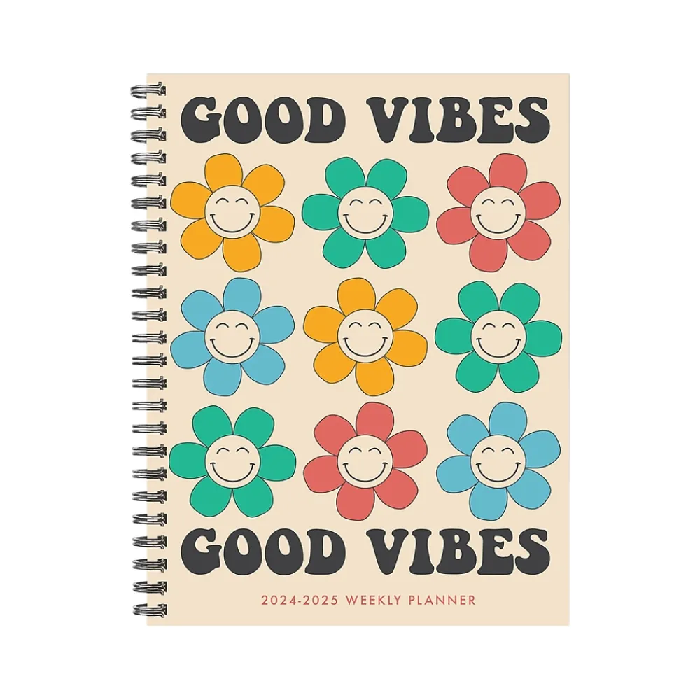 Academic Planners|Willow Creek 2024-2025 Good Vibes 6.5" x 8.5" Academic Weekly & Monthly Planner, Softcover, Multicolor (46241)