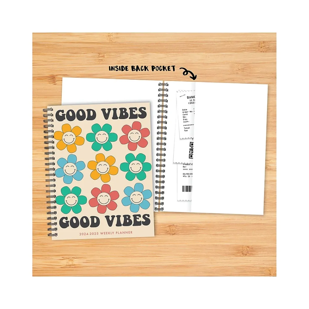 Academic Planners|Willow Creek 2024-2025 Good Vibes 6.5" x 8.5" Academic Weekly & Monthly Planner, Softcover, Multicolor (46241)