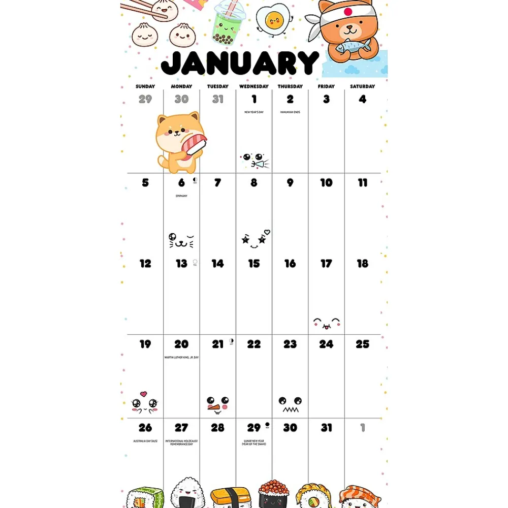 2025 Calendars|Willow Creek 2025 Kawaii 12" x 12" Monthly Wall Calendar (43608)