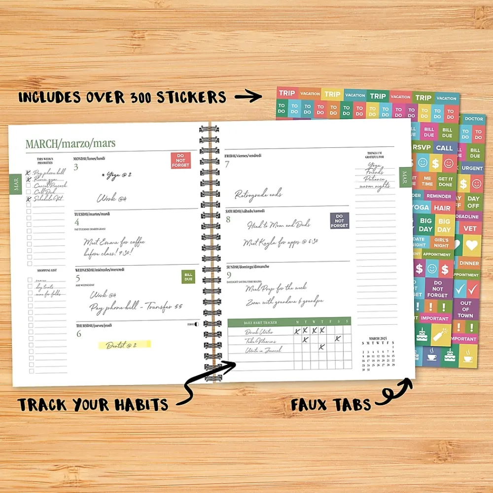 2025 Planners|Willow Creek 2025 Modern Stripe 6.5" x 8.5" Weekly & Monthly Planner (48573)