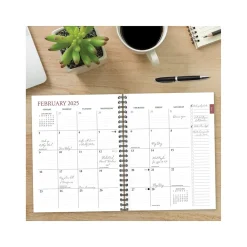 Academic Planners|Willow Creek 2024-2025 Perfect Peony 8.5" x 11" Academic Weekly & Monthly Planner, Beige/Green (47590)