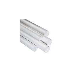 Unbranded 4" x 42" - White Mailing Tubes with Cap, 15/Case