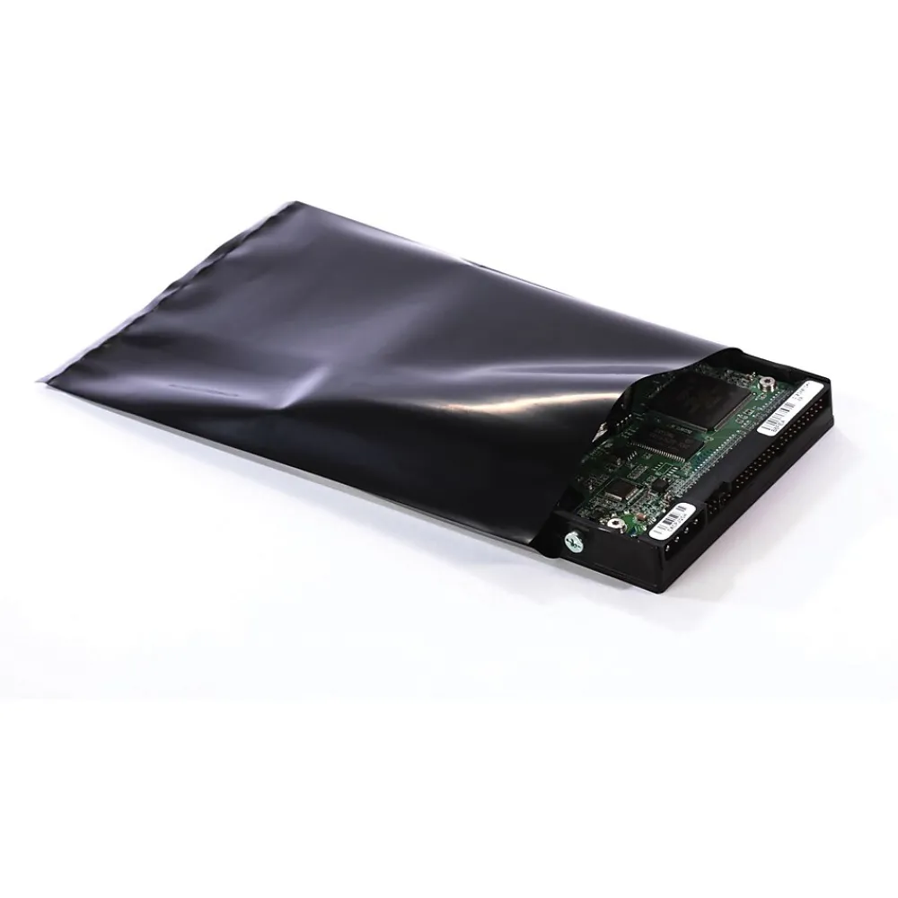 Best SI Products 24" x 36" Conductive Layflat Poly Bags, 4 Mil, Black, 100/Carton (6590)