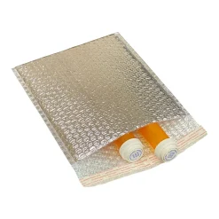 Clearance NORTECH LABS 6" x 11" Cool Foil Insulated Self-Sealing Bubble Mailer, Silver, 100/Box (MB6X11SS)