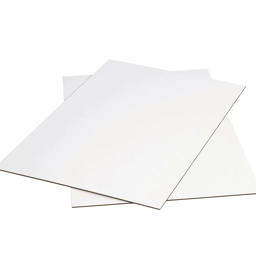 Sale Partners Brand 48" x 42" Corrugated Pad, Single Wall, White, 5/Bundle (SP4248W)