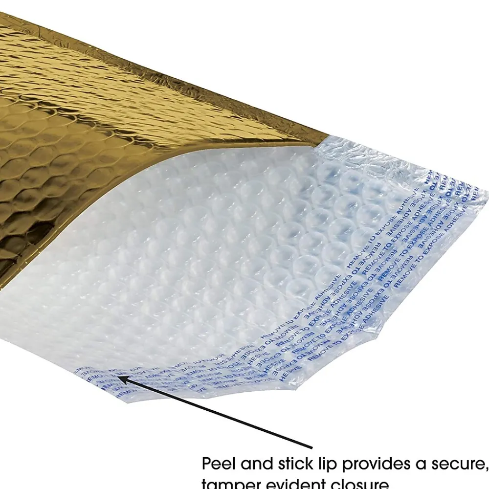 Best Unbranded 13.75" x 11" Gold Glamour Bubble Mailer, 48/Carton (GBM1311GD)