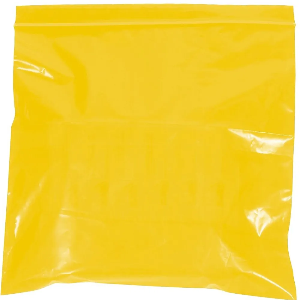 Outlet Unbranded 8" x 10" Reclosable Poly Bags, 2 Mil, Yellow, 1000/Carton (PB3635Y)