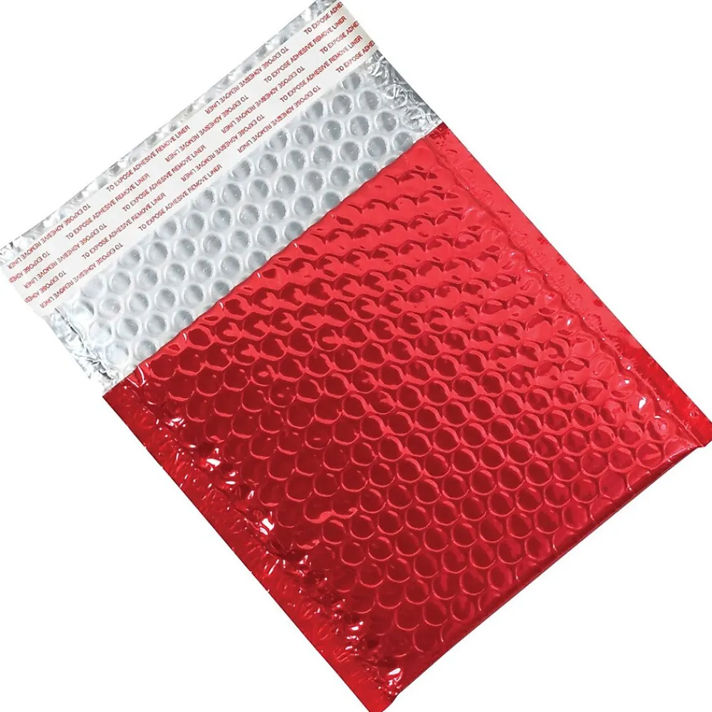 Hot Unbranded 7-1/2" x 11" Red Glamour Bubble Mailer, 72/Carton