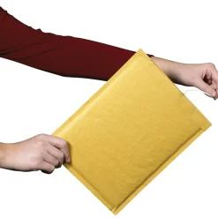 Discount SI Products 10-3/8" x 14-3/4" Self-Seal Bubble Mailers, Easy-Open Tear-Tab, Kraft, #5, 100/Case