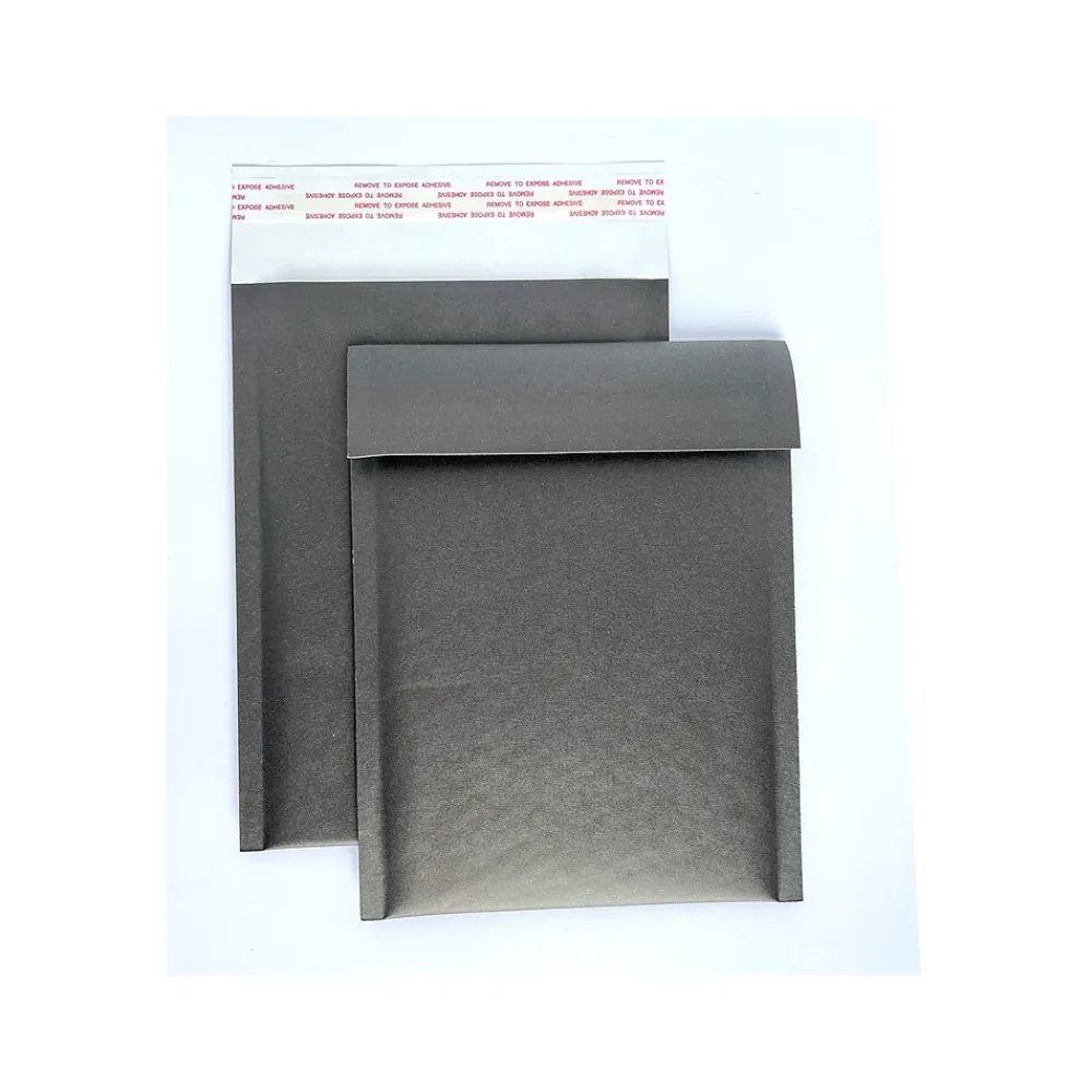 Best Happy Mail 6" x 9" Self-Sealing Bubble Mailer, Black, Dozen (245153)