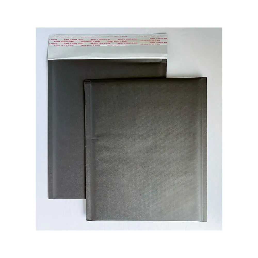 Best Happy Mail 8.5" x 11" Self-Sealing Bubble Mailer, Black, Dozen (245156)