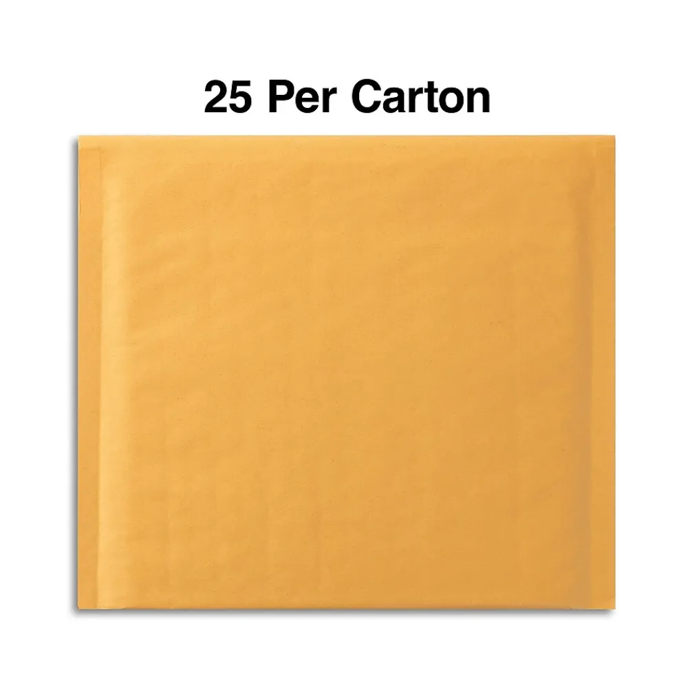 Online Staples 8" x 7" Self-Sealing Bubble Mailer, CD/DVD, 25/Carton (ST56654B)