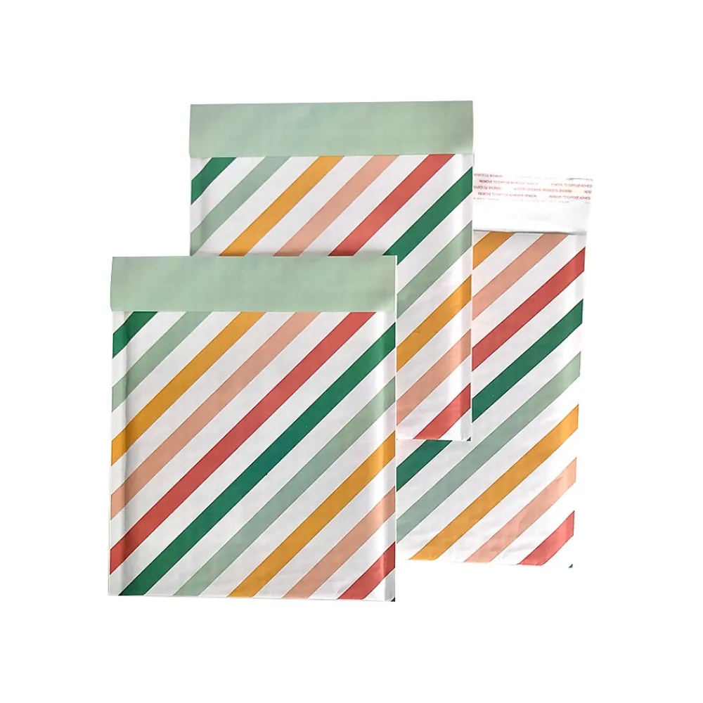 Sale Happy Mail 8.5" x 11" Self-Sealing Padded Bubble Mailer, Multicolor, 3/Pack (246456)