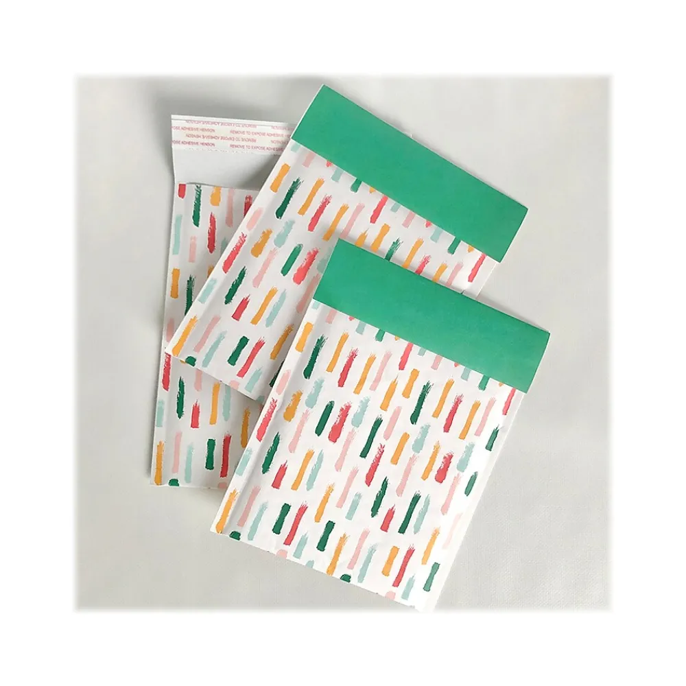 Outlet Happy Mail 6" x 9" Self-Sealing Padded Bubble Mailer, Multicolor, 3/Pack (246454)