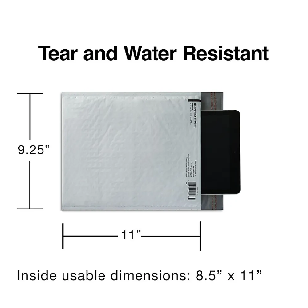 New Staples 11 x 8.5 Self-Sealing Poly Mailer, White (ST56534)