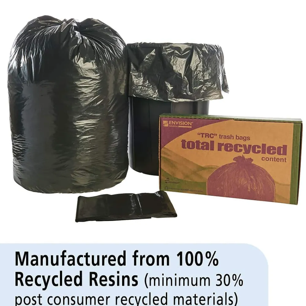 Envision 65 Gallon Industrial Trash Bag, 50" x 51", Low Density, 1.5 mil, Brown/Black, 100 Bags/Box (8105013862428)<AbilityOne Discount