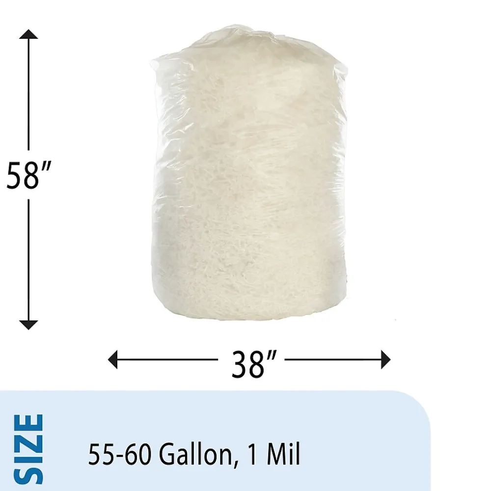 Envision LLDPE 55-60 Gallon Industrial Trash Bag, 38" x 58", Low Density, 1 mil, Clear, 100 Bags/Box (8105015171371)<AbilityOne Best