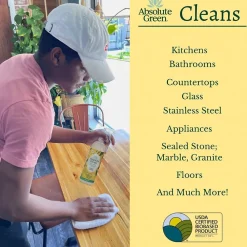 Natural All-Purpose Cleaner, Fresh Lemon Scent, 25 Fl Oz., 6/Carton (AG2-ST-6)<Absolute Green Sale