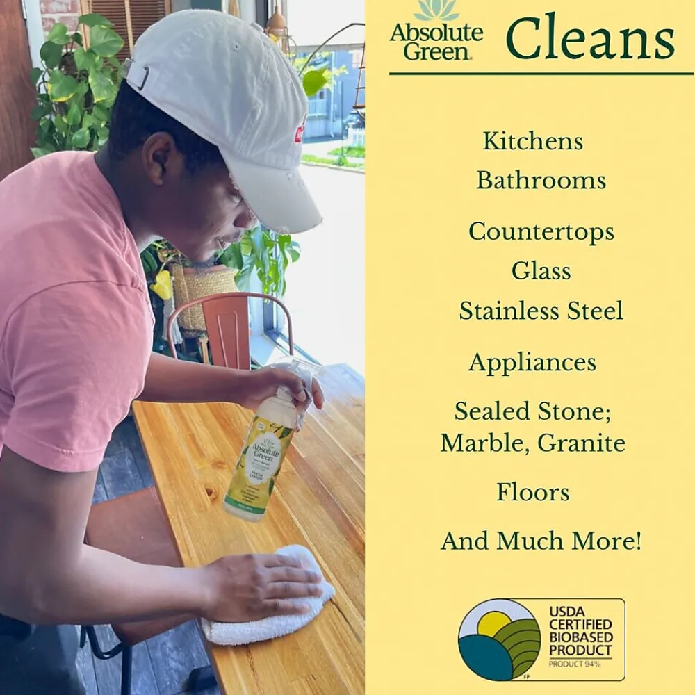 Natural All-Purpose Cleaner, Fresh Lemon Scent, 25 Fl Oz., 6/Carton (AG2-ST-6)<Absolute Green Sale