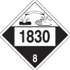 Accuform 4-Digit DOT Placard, "1830" Hazard Class 8 , 10.75" x 10.75", Adhesive Vinyl, 25/Pack (MPL781VS25)
