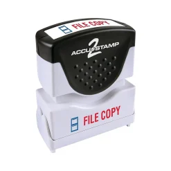Stamps & Stamp Pads|Accu-Stamp 2 Pre-Inked Stamp, FILE COPY, Blue and Red Inks (035524)