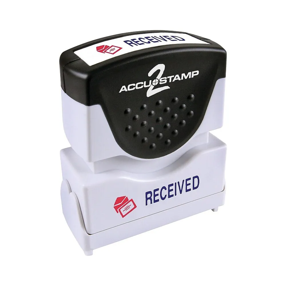 Stamps & Stamp Pads|Accu-Stamp 2 Pre-Inked Stamp, RECEIVED, Blue and Red Inks (035537)