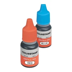 Stamps & Stamp Pads|Accu-Stamp Ink Refills, Blue and Red Ink, 2/Bottles (032958)