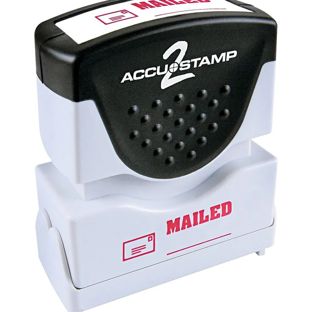 Stamps & Stamp Pads|Accu-Stamp Mailed Rectangle, Red Ink, 1 5/8" x 1/2" (COS035586)