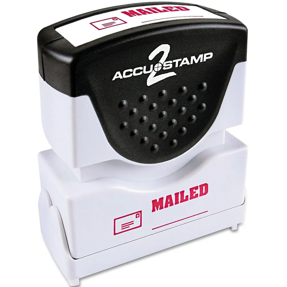 Stamps & Stamp Pads|Accu-Stamp Mailed Rectangle, Red Ink, 1 5/8" x 1/2" (COS035586)