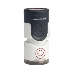 Stamps & Stamp Pads|Accu-Stamp Pre-Inked Stamp, Smiley Face, Red Ink (030725)