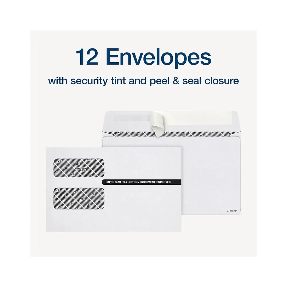 Tax Forms*Adams 2024 1099-MISC Tax Form with Self-Seal Envelopes and Tax Forms Helper, 4-Part, 2-Up, Copy A, 1, B, 2, 12/Pack