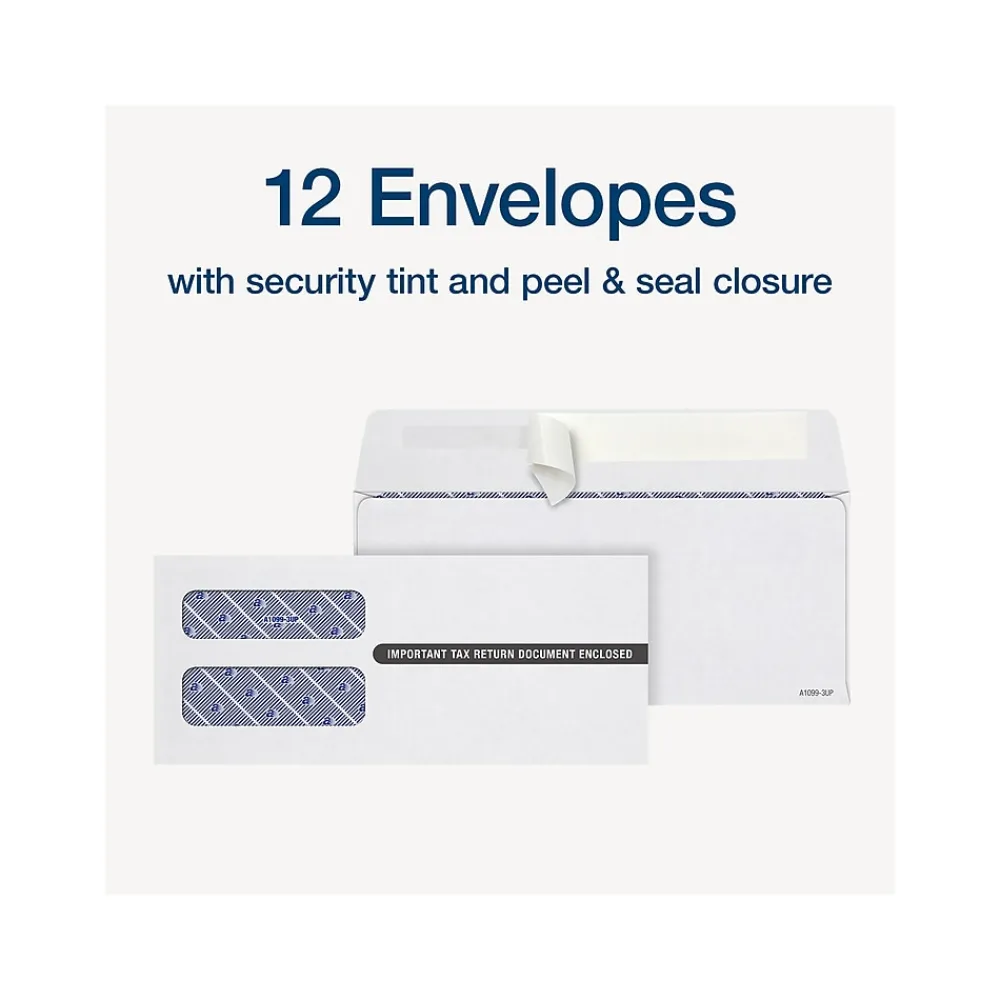 Tax Forms*Adams 2024 1099-NEC Tax Form with Self-Seal Envelope, 4-Part, 3-Up, Copy A, 1, B, 2, 12/Pack (STAX512NEC-24)