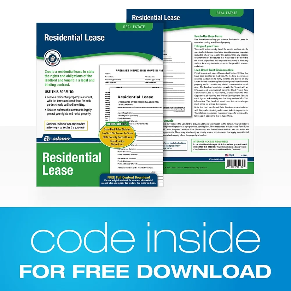Business Forms*Adams Carbonless Rental Applications, 8.5" x 11", 4 Sets/Book (LF310)