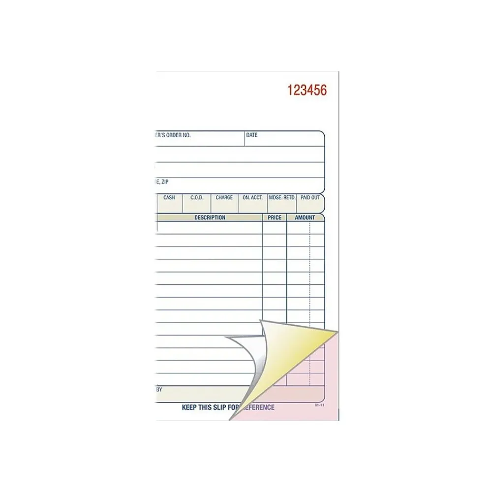 Business Forms*Adams 3-Part Carbonless Sales Orders, 7.19"L x 4.19"W, 50 Sets/Book (TC4705)