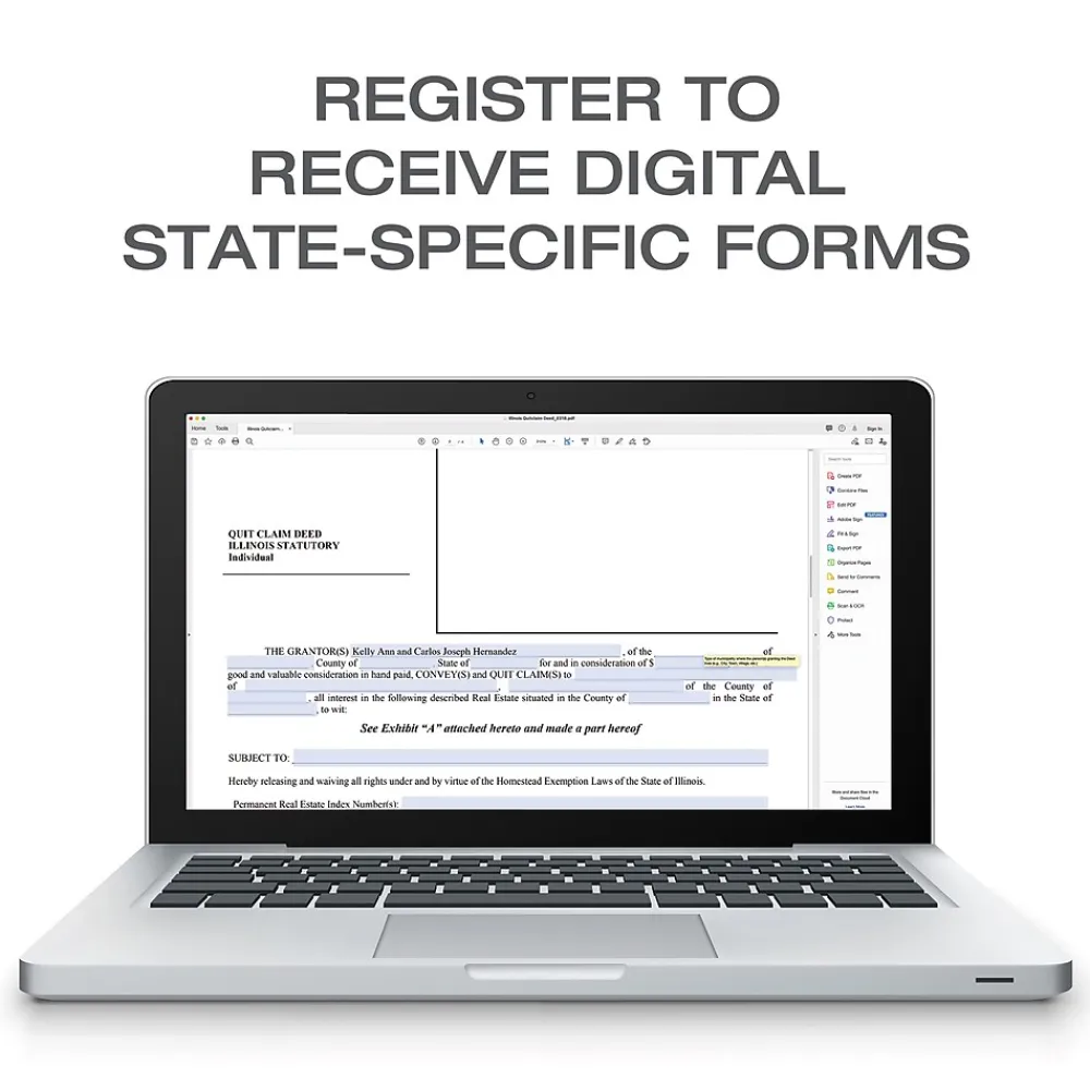 Business Forms*Adams Quitclaim Deed, Form and Instructions, 8.5" x 11", 4 Sets/Book (LF298)